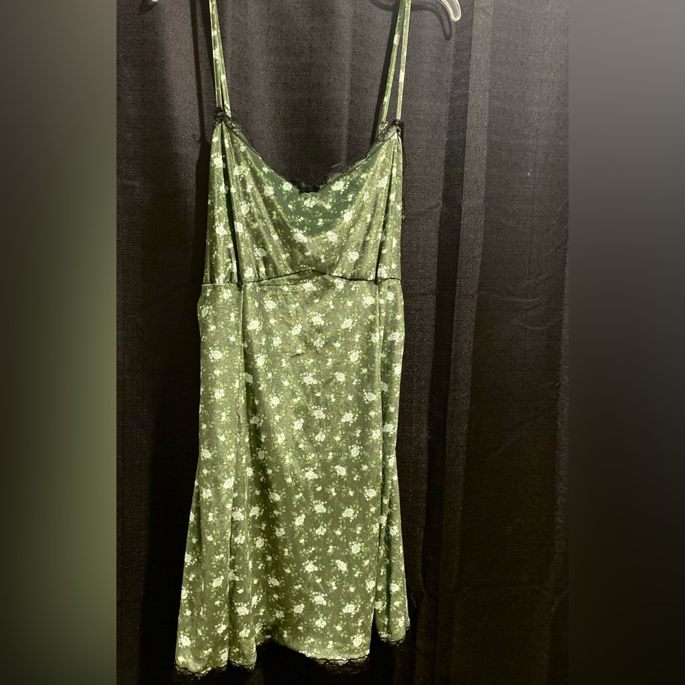 Daisy Street 🌼 Green 💚 Floral Velvet Mini Dress from Hot Topic - Picture 2 of 7